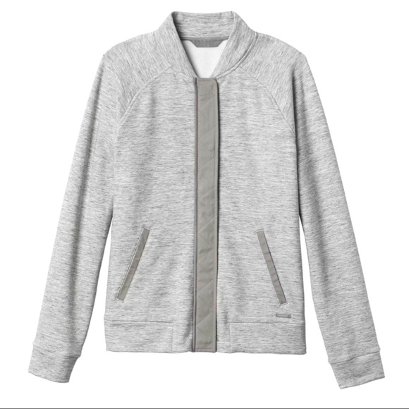 NWOT Athleta Grey Heathered Stronger Zip Up Jacket - Picture 1 of 1